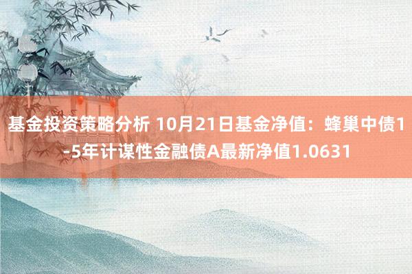 基金投资策略分析 10月21日基金净值：蜂巢中债1-5年计谋性金融债A最新净值1.0631