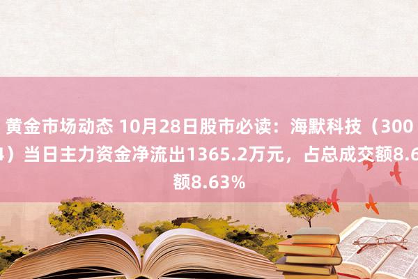 黄金市场动态 10月28日股市必读：海默科技（300084）当日主力资金净流出1365.2万元，占总成交额8.63%