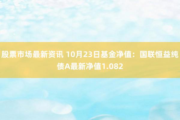 股票市场最新资讯 10月23日基金净值：国联恒益纯债A最新净值1.082