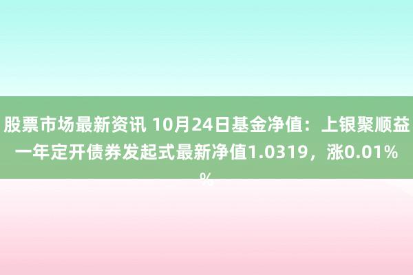 股票市场最新资讯 10月24日基金净值：上银聚顺益一年定开债券发起式最新净值1.0319，涨0.01%