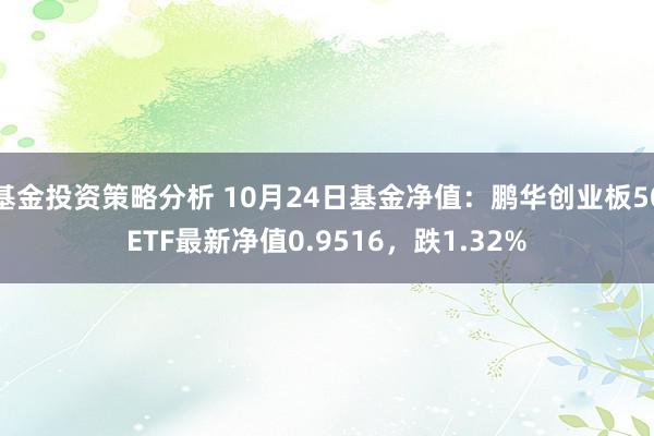 基金投资策略分析 10月24日基金净值：鹏华创业板50ETF最新净值0.9516，跌1.32%