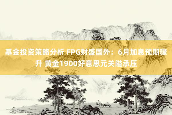 基金投资策略分析 FPG财盛国外：6月加息预期骤升 黄金1900好意思元关隘承压