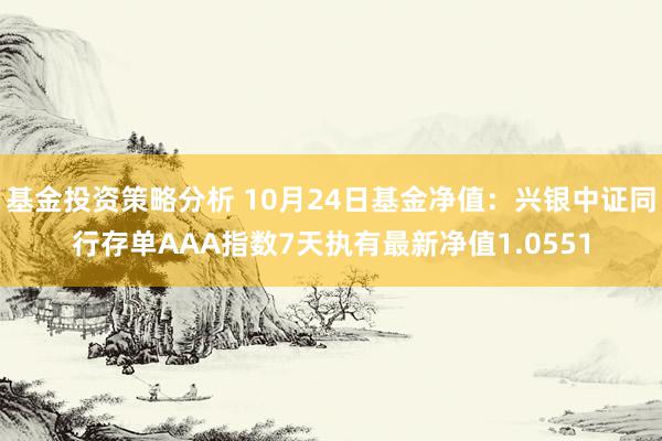 基金投资策略分析 10月24日基金净值：兴银中证同行存单AAA指数7天执有最新净值1.0551