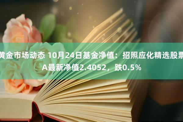 黄金市场动态 10月24日基金净值：招照应化精选股票A最新净值2.4052，跌0.5%