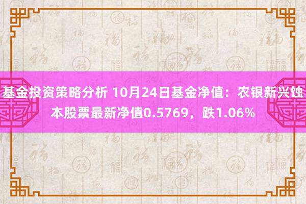 基金投资策略分析 10月24日基金净值：农银新兴蚀本股票最新净值0.5769，跌1.06%