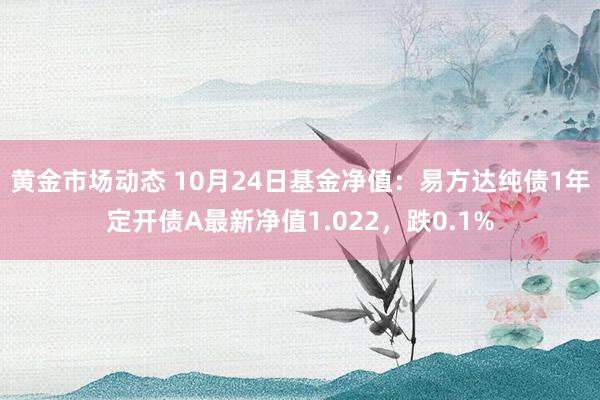 黄金市场动态 10月24日基金净值：易方达纯债1年定开债A最新净值1.022，跌0.1%