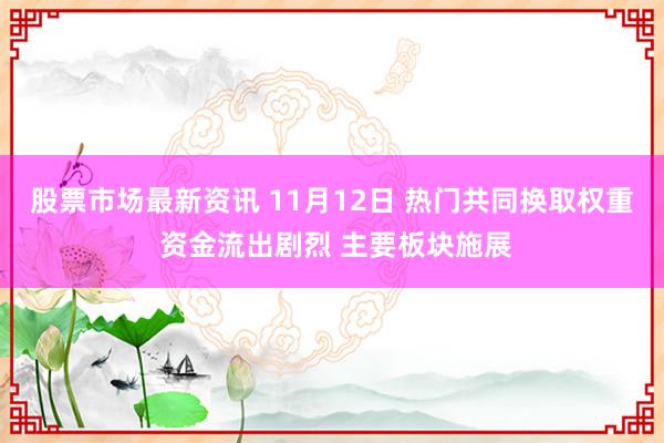 股票市场最新资讯 11月12日 热门共同换取权重 资金流出剧烈 主要板块施展