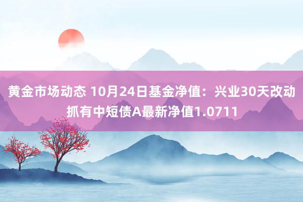 黄金市场动态 10月24日基金净值：兴业30天改动抓有中短债A最新净值1.0711