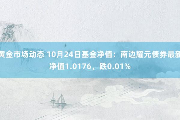 黄金市场动态 10月24日基金净值：南边耀元债券最新净值1.0176，跌0.01%