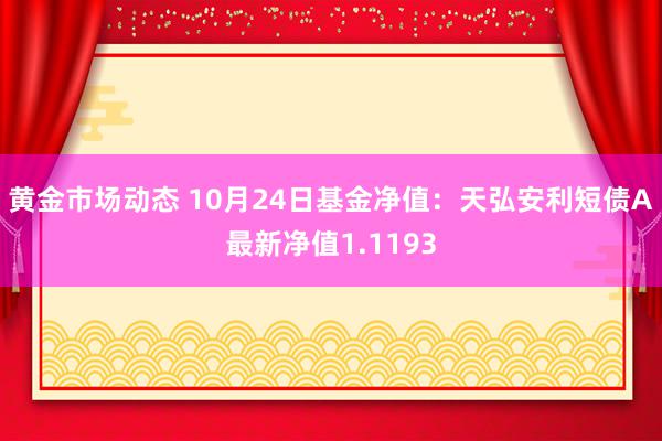 黄金市场动态 10月24日基金净值：天弘安利短债A最新净值1.1193