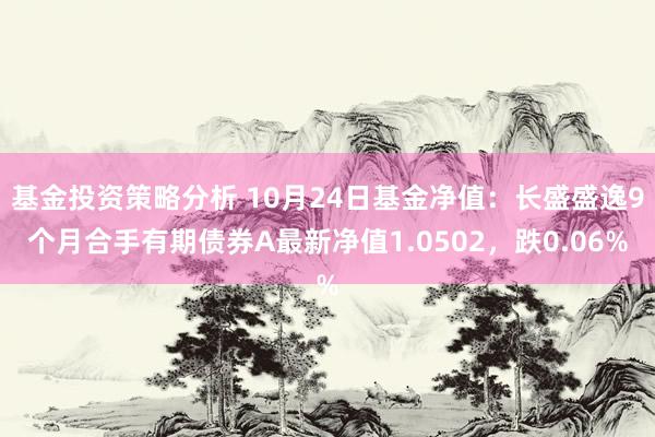 基金投资策略分析 10月24日基金净值：长盛盛逸9个月合手有期债券A最新净值1.0502，跌0.06%