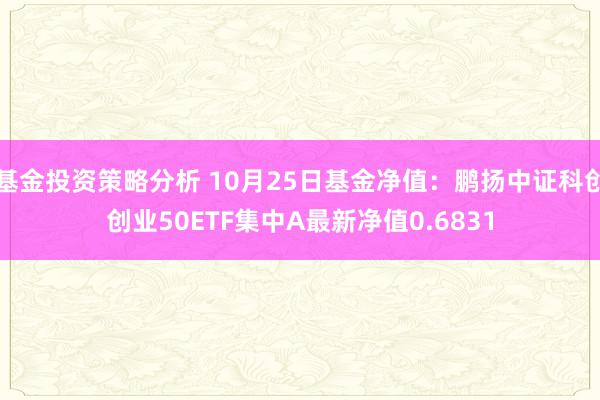 基金投资策略分析 10月25日基金净值：鹏扬中证科创创业50ETF集中A最新净值0.6831