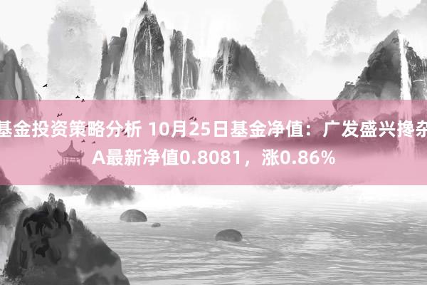 基金投资策略分析 10月25日基金净值：广发盛兴搀杂A最新净值0.8081，涨0.86%