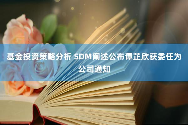 基金投资策略分析 SDM阐述公布谭芷欣获委任为公司通知