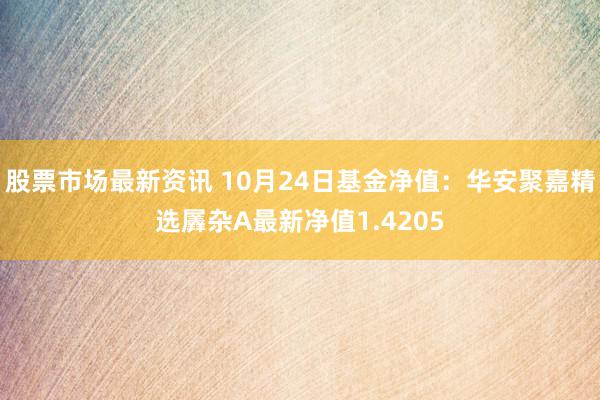 股票市场最新资讯 10月24日基金净值：华安聚嘉精选羼杂A最新净值1.4205