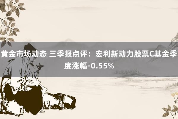 黄金市场动态 三季报点评：宏利新动力股票C基金季度涨幅-0.55%