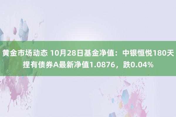 黄金市场动态 10月28日基金净值：中银恒悦180天捏有债券A最新净值1.0876，跌0.04%