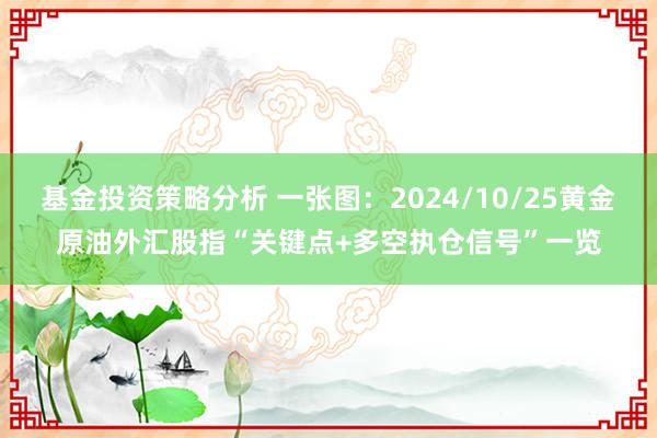 基金投资策略分析 一张图：2024/10/25黄金原油外汇股指“关键点+多空执仓信号”一览