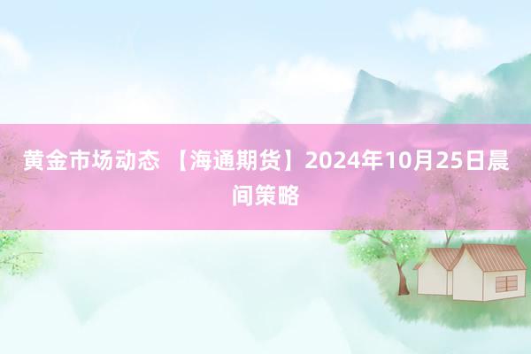 黄金市场动态 【海通期货】2024年10月25日晨间策略