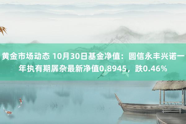 黄金市场动态 10月30日基金净值：圆信永丰兴诺一年执有期羼杂最新净值0.8945，跌0.46%