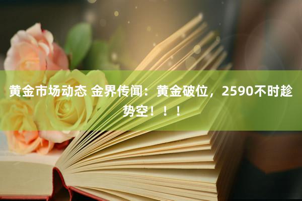 黄金市场动态 金界传闻：黄金破位，2590不时趁势空！！！