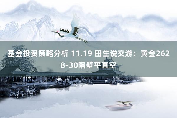 基金投资策略分析 11.19 田生说交游：黄金2628-30隔壁平直空