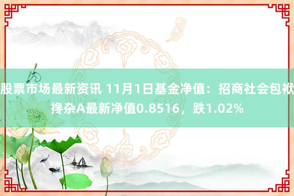 股票市场最新资讯 11月1日基金净值：招商社会包袱搀杂A最新净值0.8516，跌1.02%