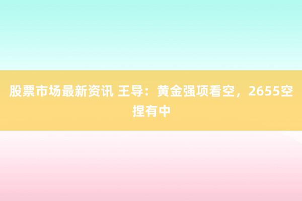 股票市场最新资讯 王导：黄金强项看空，2655空捏有中