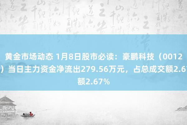 黄金市场动态 1月8日股市必读：豪鹏科技（001283）当日主力资金净流出279.56万元，占总成交额2.67%