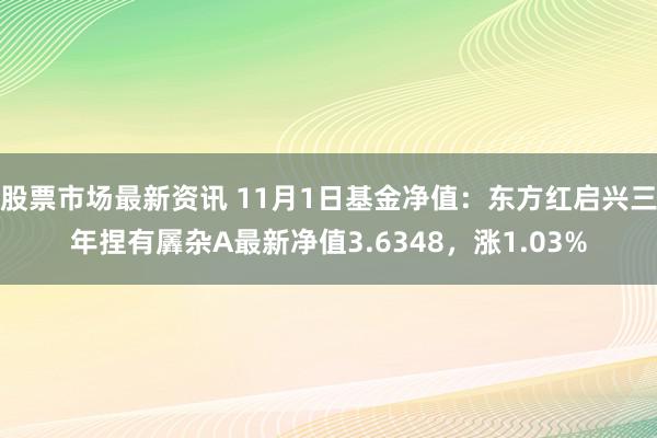 股票市场最新资讯 11月1日基金净值：东方红启兴三年捏有羼杂A最新净值3.6348，涨1.03%