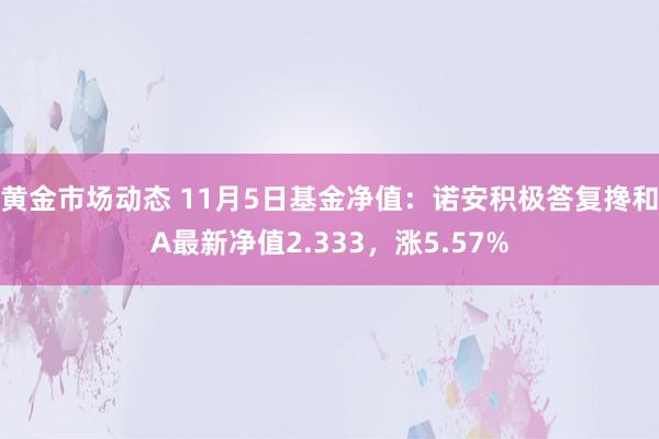 黄金市场动态 11月5日基金净值：诺安积极答复搀和A最新净值2.333，涨5.57%