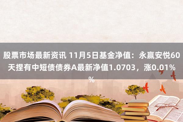 股票市场最新资讯 11月5日基金净值：永赢安悦60天捏有中短债债券A最新净值1.0703，涨0.01%