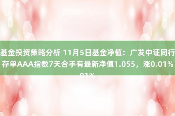 基金投资策略分析 11月5日基金净值：广发中证同行存单AAA指数7天合手有最新净值1.055，涨0.01%