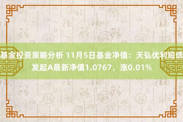 基金投资策略分析 11月5日基金净值：天弘优利短债发起A最新净值1.0767，涨0.01%