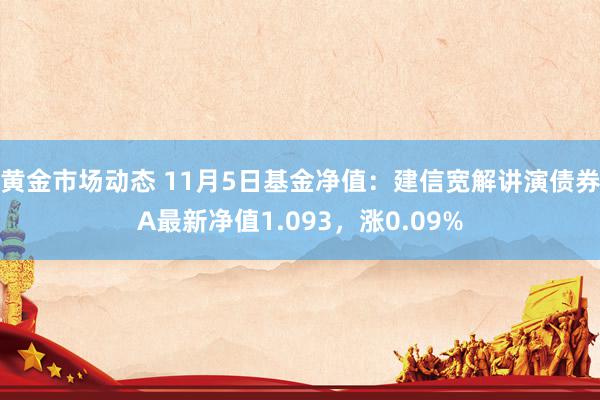 黄金市场动态 11月5日基金净值：建信宽解讲演债券A最新净值1.093，涨0.09%