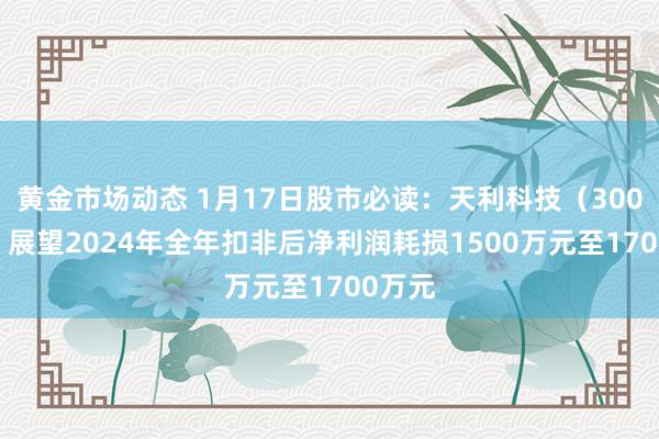 黄金市场动态 1月17日股市必读：天利科技（300399）展望2024年全年扣非后净利润耗损1500万元至1700万元