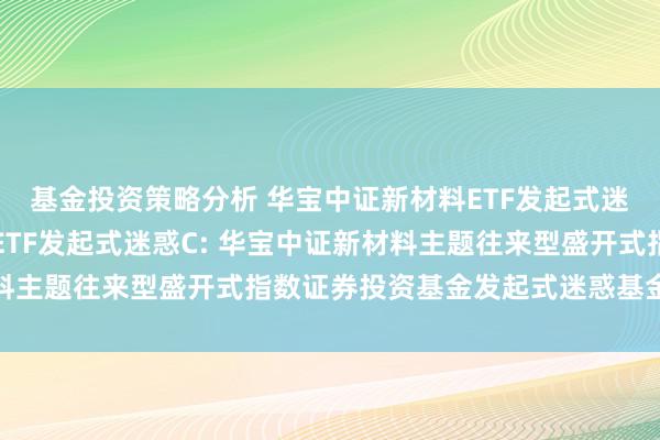 基金投资策略分析 华宝中证新材料ETF发起式迷惑A,华宝中证新材料ETF发起式迷惑C: 华宝中证新材料主题往来型盛开式指数证券投资基金发起式迷惑基金算帐呈报