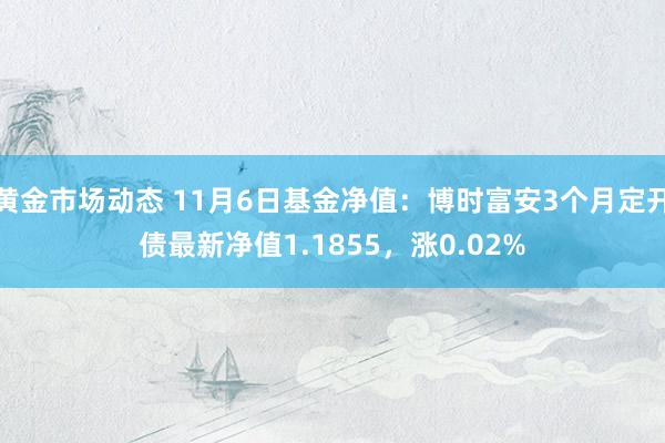 黄金市场动态 11月6日基金净值：博时富安3个月定开债最新净值1.1855，涨0.02%