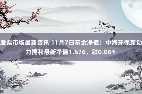 股票市场最新资讯 11月7日基金净值：中海环保新动力搀和最新净值1.676，跌0.06%