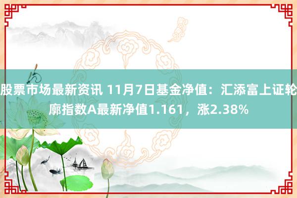 股票市场最新资讯 11月7日基金净值：汇添富上证轮廓指数A最新净值1.161，涨2.38%