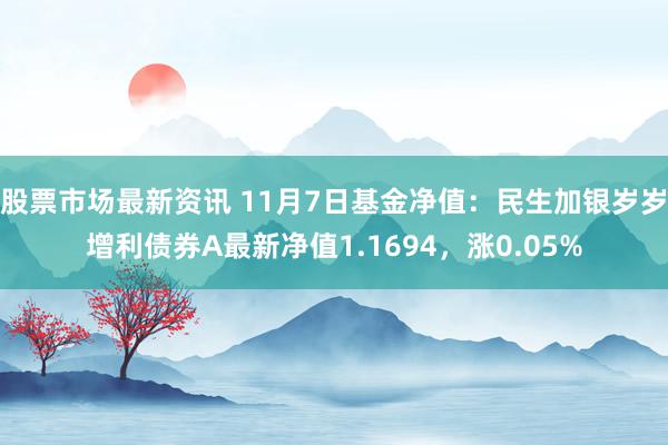 股票市场最新资讯 11月7日基金净值：民生加银岁岁增利债券A最新净值1.1694，涨0.05%