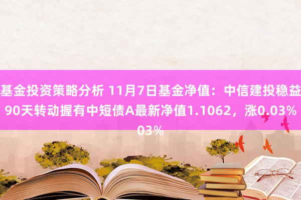 基金投资策略分析 11月7日基金净值：中信建投稳益90天转动握有中短债A最新净值1.1062，涨0.03%