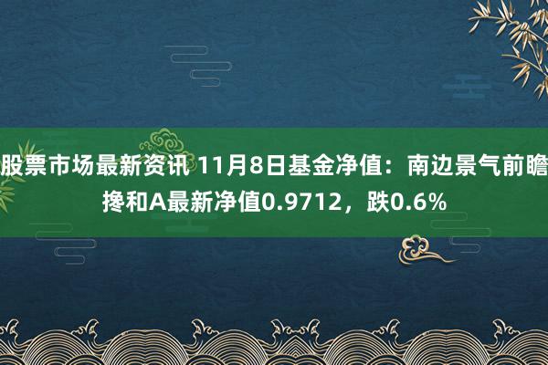 股票市场最新资讯 11月8日基金净值：南边景气前瞻搀和A最新净值0.9712，跌0.6%