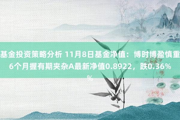 基金投资策略分析 11月8日基金净值：博时博盈慎重6个月握有期夹杂A最新净值0.8922，跌0.36%