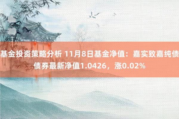 基金投资策略分析 11月8日基金净值：嘉实致嘉纯债债券最新净值1.0426，涨0.02%