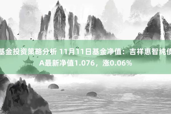 基金投资策略分析 11月11日基金净值：吉祥惠智纯债A最新净值1.076，涨0.06%