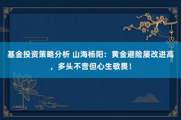 基金投资策略分析 山海杨阳：黄金避险屡改进高，多头不啻但心生敬畏！