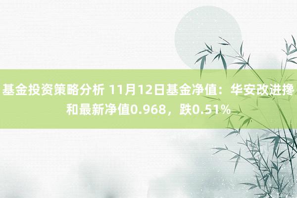 基金投资策略分析 11月12日基金净值：华安改进搀和最新净值0.968，跌0.51%