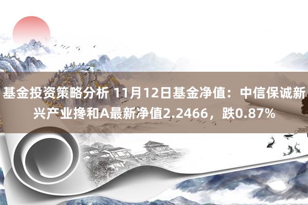 基金投资策略分析 11月12日基金净值：中信保诚新兴产业搀和A最新净值2.2466，跌0.87%