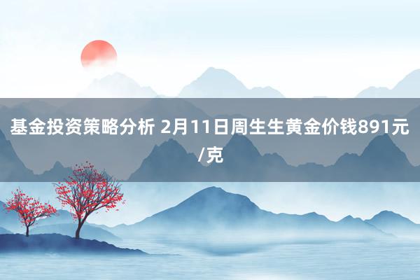 基金投资策略分析 2月11日周生生黄金价钱891元/克